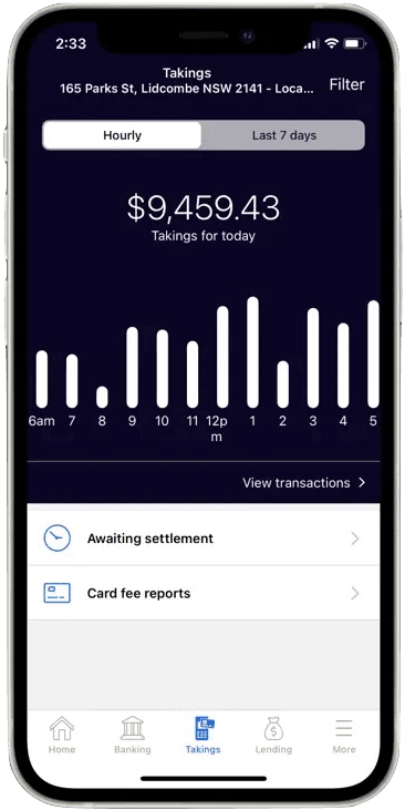Customer holding the Tyro App with a payment terminal nearby