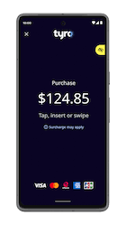 Tyro BYO app on a phone